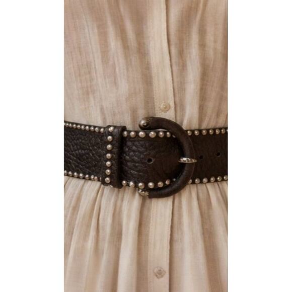 Leatherock Wide Studded Leather Belt Brown Western Boho Statement Size L main image 6